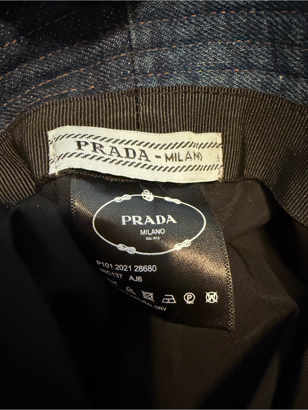 Prada Denim Bucket Hat in Washed Blue - Picture 4 of 4